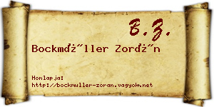 Bockmüller Zorán névjegykártya